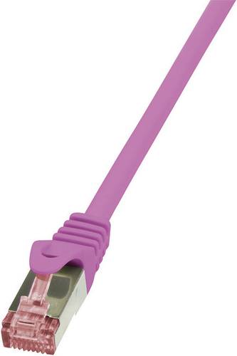 LogiLink CQ2039S RJ45 Netzwerkkabel, Patchkabel CAT 6 S/FTP 1.00m Pink Flammwidrig, mit Rastnasensch von Logilink