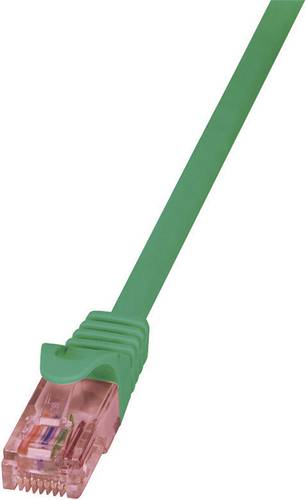LogiLink CQ2055U RJ45 Netzwerkkabel, Patchkabel CAT 6 U/UTP 2.00m Grün Flammwidrig, mit Rastnasensc von Logilink
