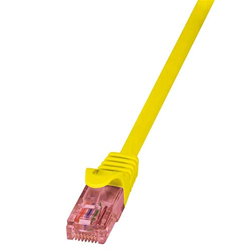 LogiLink CQ2057U RJ45 Netzwerkkabel, Patchkabel CAT 6 U/UTP 2.00m Gelb Flammwidrig, mit Rastnasensch von Logilink