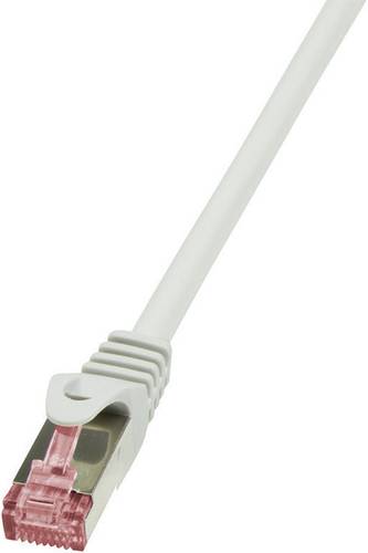 LogiLink CQ2062S RJ45 Netzwerkkabel, Patchkabel CAT 6 S/FTP 3.00m Grau Flammwidrig, mit Rastnasensch von Logilink