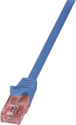 LogiLink CQ2066U RJ45 Netzwerkkabel, Patchkabel CAT 6 U/UTP 3.00m Blau Flammwidrig, mit Rastnasensch von Logilink