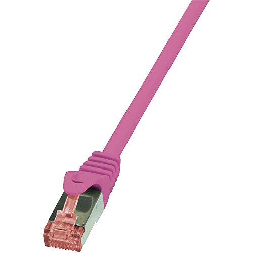 LogiLink CQ2089S RJ45 Netzwerkkabel, Patchkabel CAT 6 S/FTP 7.50m Pink Flammwidrig, mit Rastnasensch von Logilink