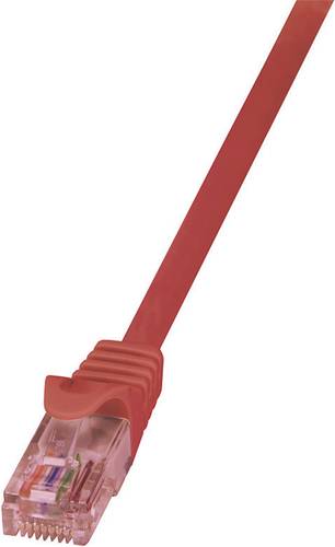 LogiLink CQ2094U RJ45 Netzwerkkabel, Patchkabel CAT 6 U/UTP 10.00m Rot Flammwidrig, mit Rastnasensch von Logilink