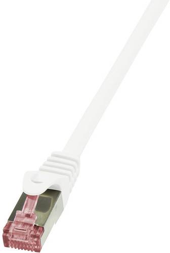 LogiLink CQ2141S RJ45 Netzwerkkabel, Patchkabel CAT 6 S/FTP 50.00m Weiß Flammwidrig, mit Rastnasens von Logilink