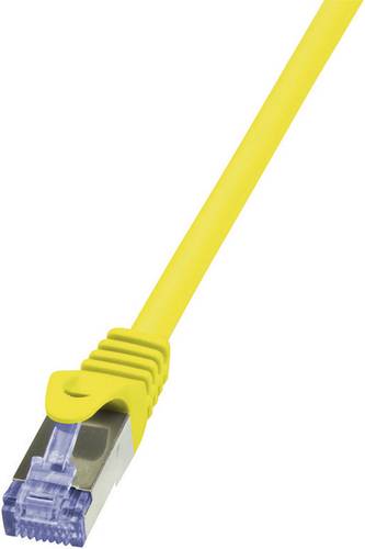 LogiLink CQ3017S RJ45 Netzwerkkabel, Patchkabel CAT 6a S/FTP 0.25m Gelb Flammwidrig, mit Rastnasensc von Logilink