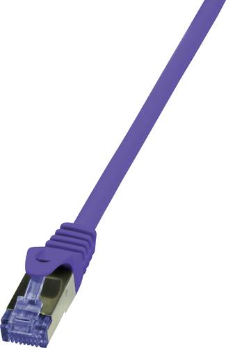 LogiLink CQ301VS RJ45 Netzwerkkabel, Patchkabel CAT 6a S/FTP 0.25m Violett Flammwidrig, Halogenfrei, von Logilink