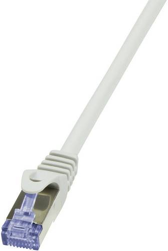 LogiLink CQ3021S RJ45 Netzwerkkabel, Patchkabel CAT 6a S/FTP 0.50m Weiß Flammwidrig, mit Rastnasens von Logilink