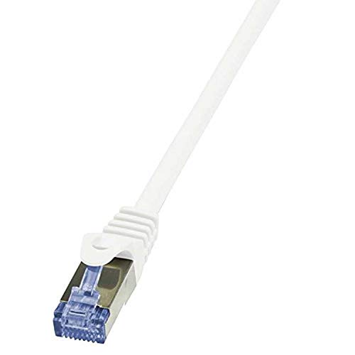 LogiLink CQ3031S - Patchkabel PrimeLine mit Rastnasenschutz, Cat.6A, S/FTP, weiß, 1m von Logilink