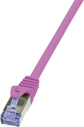 LogiLink CQ3049S RJ45 Netzwerkkabel, Patchkabel CAT 6a S/FTP 1.50m Pink Flammwidrig, mit Rastnasensc von Logilink