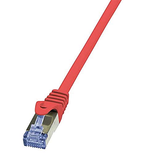 LogiLink CQ3054S RJ45 Netzwerkkabel, Patchkabel CAT 6a S/FTP 2.00m Rot Flammwidrig, mit Rastnasensch von Logilink