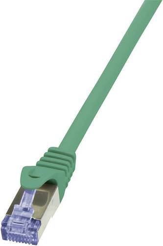 LogiLink CQ3055S RJ45 Netzwerkkabel, Patchkabel CAT 6a S/FTP 2.00m Grün Flammwidrig, mit Rastnasens von Logilink