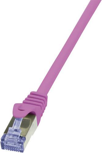 LogiLink CQ3059S RJ45 Netzwerkkabel, Patchkabel CAT 6a S/FTP 2.00m Pink Flammwidrig, mit Rastnasensc von Logilink