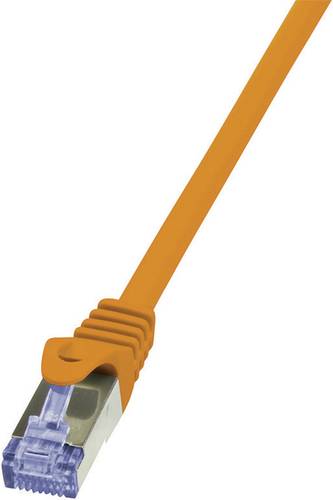 LogiLink CQ3078S RJ45 Netzwerkkabel, Patchkabel CAT 6a S/FTP 5.00m Orange Flammwidrig, mit Rastnasen von Logilink