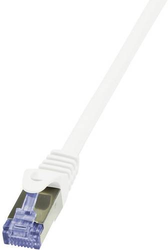 LogiLink CQ3081S RJ45 Netzwerkkabel, Patchkabel CAT 6a S/FTP 7.50m Weiß Flammwidrig, mit Rastnasens von Logilink