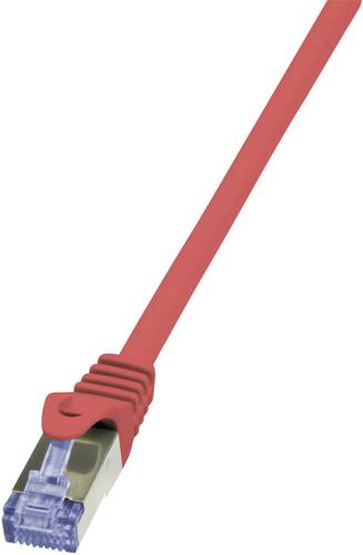 LogiLink CQ5064S RJ45 Netzwerkkabel, Patchkabel CAT 6a S/FTP 3.00m Rot Flammwidrig, Halogenfrei, mit von Logilink