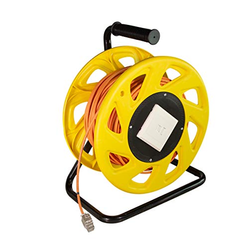 LogiLink CQ5090S Netzwerk Kabeltrommel CAT7A, S/FTP, RJ45 Keystone Buchsen (1200 MHz, 90m) orange von Logilink