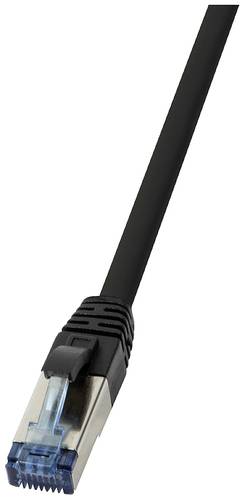 LogiLink CQ6075S RJ45 CAT 6a S/FTP 5.00m Schwarz Geflechtschirm, Halogenfrei, PUR-Mantel, Säurebest von Logilink