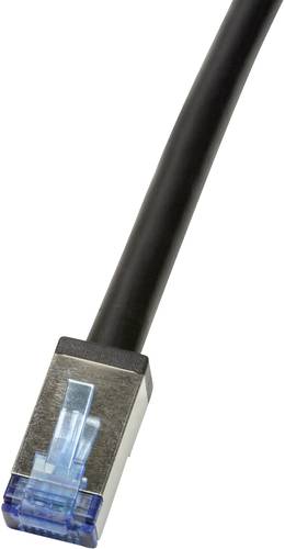 LogiLink CQ7023S RJ45 Netzwerkkabel, Patchkabel CAT 6a S/FTP 0.50m Schwarz Geschirmt, UV-Beständig, von Logilink