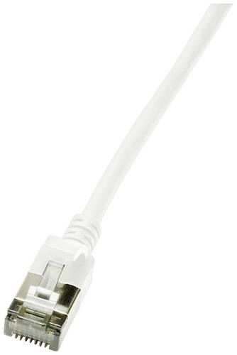 LogiLink CQ9011S RJ45 Netzwerkkabel, Patchkabel CAT 6a U/FTP 0.30m Weiß extrem dünn, Flammwidrig, von Logilink