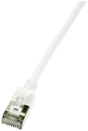 LogiLink CQ9021S RJ45 Netzwerkkabel, Patchkabel CAT 6a U/FTP 0.50m Weiß extrem dünn, Flammwidrig, von Logilink