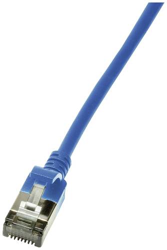LogiLink CQ9046S RJ45 Netzwerkkabel, Patchkabel CAT 6a U/FTP 1.50m Blau extrem dünn, Flammwidrig, F von Logilink