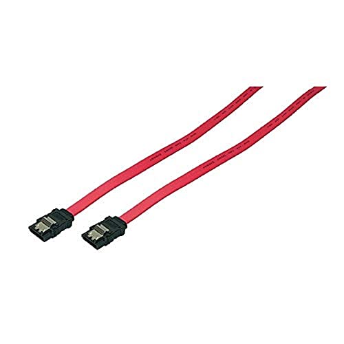 LogiLink CS0002 S-ATA Kabel mit Latch, 2X Male, Rot, 0, 75m von Logilink