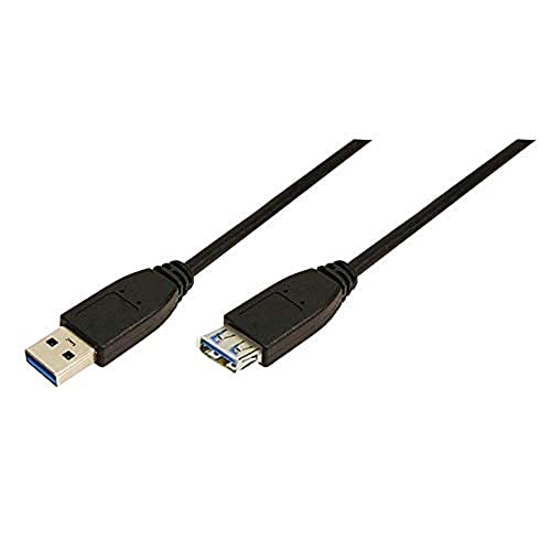 LogiLink CU0043 USB Kabel, USB 3.0, AM zu AF, schwarz, 3,00 m von Logilink