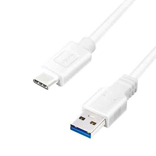LogiLink CU0175 - USB 3.2 Gen 1x1 Anschlusskabel, USB-A zu USB-C™, Weiß, 1.5m von Logilink