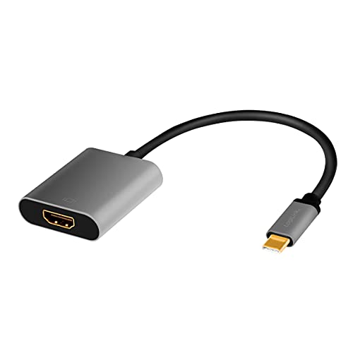 LogiLink CUA0103 - USB 3.2 Gen 1-HDMI Adapterkabel 4K/60 Hz, Alu, schwarz/grau, 0,15 m von Logilink