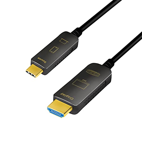 LogiLink CUF0100 - USB 3.2 Gen 2 Typ-C zu HDMI Anschlusskabel AOC (active optical cable), 4K/60 Hz, schwarz, 10 m von Logilink