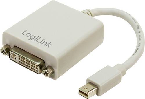 LogiLink CV0037 DisplayPort / DVI Adapter [1x Mini-DisplayPort Stecker - 1x DVI-Buchse 24+5pol.] Wei von Logilink
