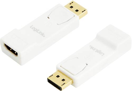 LogiLink CV0057 DisplayPort / HDMI Adapter [1x DisplayPort Stecker - 1x HDMI-Buchse] Weiß vergoldet von Logilink