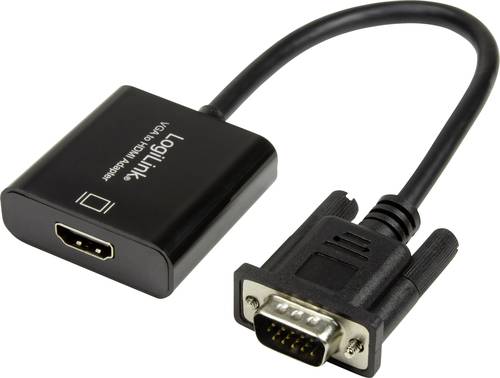 LogiLink CV0060 Adapter [1x VGA-Stecker - 1x HDMI-Buchse] Schwarz 45.00cm von Logilink