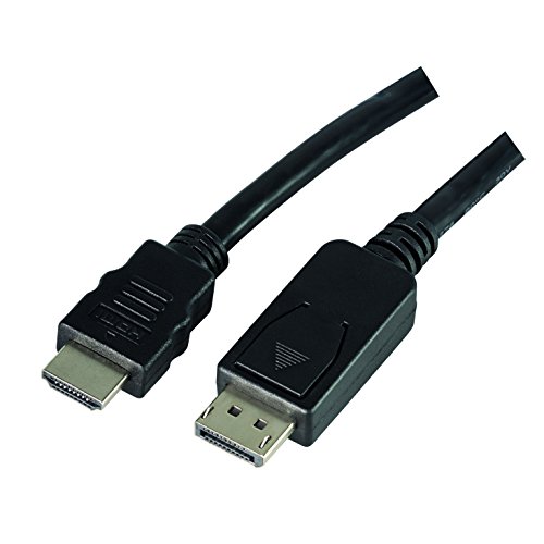 LogiLink CV0066B DisplayPort auf HDMI Anschlusskabel mit vergoldeten Kontakten für Full HD Wiedergabe, 5m schwarz von Logilink