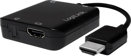 LogiLink CV0106 Adapter [1x HDMI-Stecker - 1x HDMI-Buchse, Toslink-Buchse (ODT)] Schwarz von Logilink