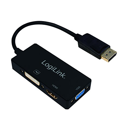 LogiLink CV0109 4K DisplayPort auf DVI/HDMI/VGA Adapter Schwarz LogiLink CV0109 4K DisplayPort auf DVI/HDMI/VGA Adapter Schwarz von Logilink