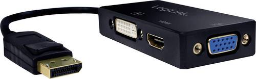 LogiLink CV0109 Adapter [1x DisplayPort Stecker - 1x DVI-Buchse 24+1pol., HDMI-Buchse, VGA-Buchse] S von Logilink