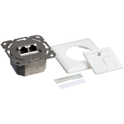 Logilink Cat.6A Anschlussdose, 2x RJ45,weiß, waagerecht Logilink Cat.6A Anschlussdose, 2x RJ45,weiß, waagerecht von Logilink