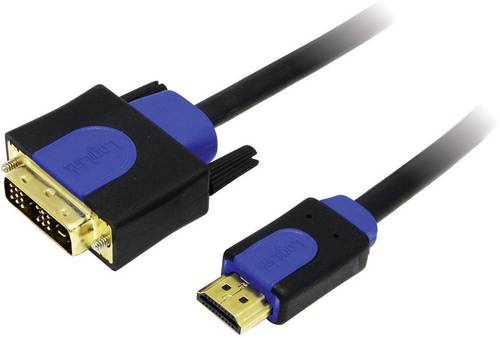 LogiLink DVI / HDMI Adapterkabel DVI-D 18+1pol. Stecker, HDMI-A Stecker 3.00m Schwarz CHB3103 vergol von Logilink