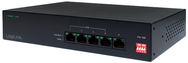 LogiLink Desktop Fast Ethernet PoE Switch, 5-Port von Logilink