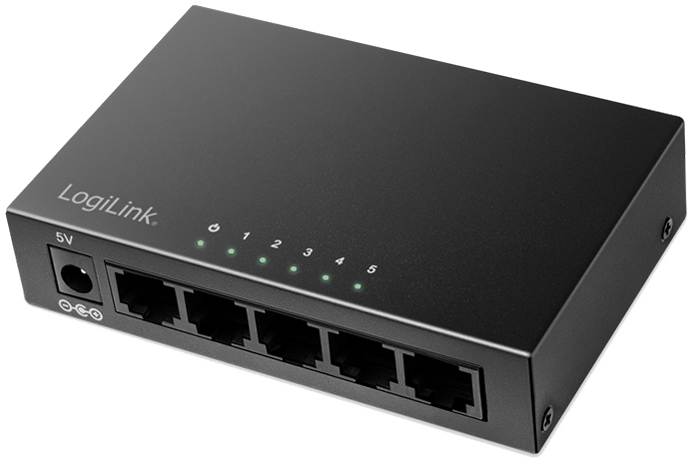 LogiLink Desktop Gigabit Ethernet Switch, 5-Port, schwarz von Logilink