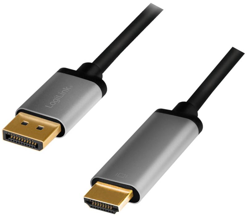 LogiLink DisplayPort - HDMI Kabel, 2,0 m, schwarz/grau von Logilink