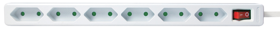 LogiLink Euro-Steckdosenleiste, 6-fach, mit Schalter, weiß von Logilink