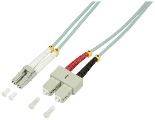 LogiLink FP3LS03 Glasfaser LWL Anschlusskabel [1x LC-Stecker - 1x SC-Stecker] 50/125 µ Multimode OM von Logilink