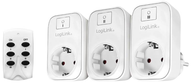 LogiLink Funkschalt-Set, 3er Set mit Fernbedienung, weiß von Logilink