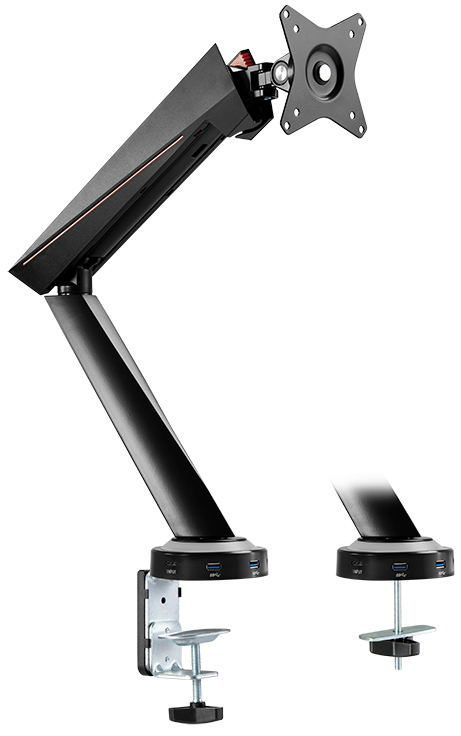 LogiLink Gaming Monitorarm, Armlänge: 480 mm, schwarz LogiLink Gaming Monitorarm, Armlänge: 480 mm, schwarz von Logilink
