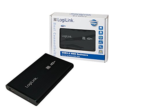 LogiLink Gehäuse 6,4 cm (2,5 Zoll) S-ATA HDD USB 2.0 Alu schwarz von Logilink