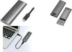 LogiLink Gehäuse für M.2 NVMe PCIe & SATA SSD, USB 3.2 Gen 2 Kapazität: bis zu 4 TB, Aluminiumgehäuse in silber, - 1 Stück (UA0389) von Logilink