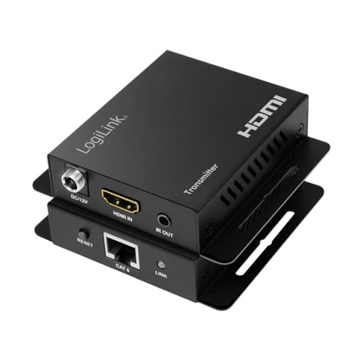 LogiLink HD0063 - HDMI-Extender/Verlängerungs Set über LAN bis zu 70 m, mit 4K/60 Hz Auflösung und Full 3D, EDID, HDR, HDCP, POC, IR von Logilink