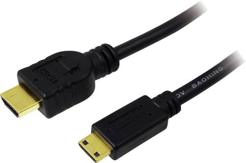 LogiLink HDMI Anschlusskabel HDMI-A Stecker, HDMI-Mini-C Stecker 1.00m Schwarz CH0021 HDMI-Kabel von Logilink